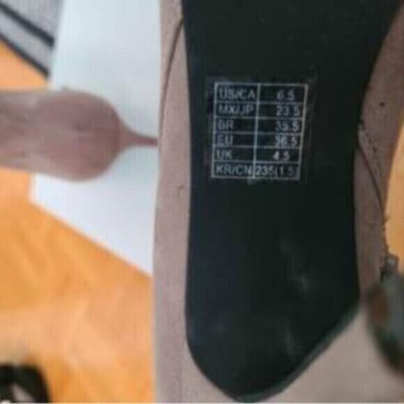 FOREVER 21 Tan Faux Suede Stiletto Heel Ankle Boots Booties size 6.5 - Picture 5 of 5